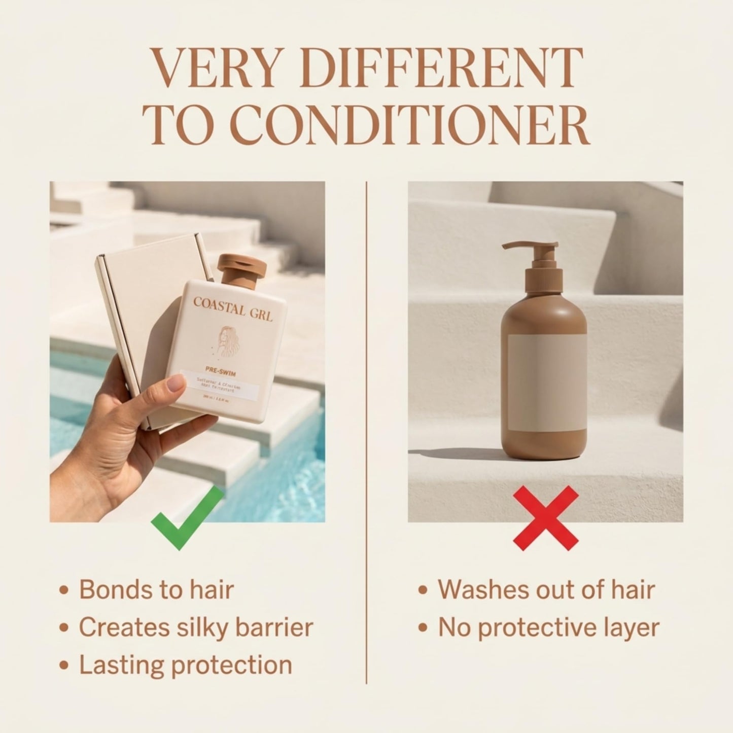 Coastal Grl PRE-SWIM Saltwater & Chlorine Hair Protectant, Leave In Conditioner for Swimming, Pool & Beach for Dry Frizzy, Color Treated Hair Beauty and Personal Care coastal grl