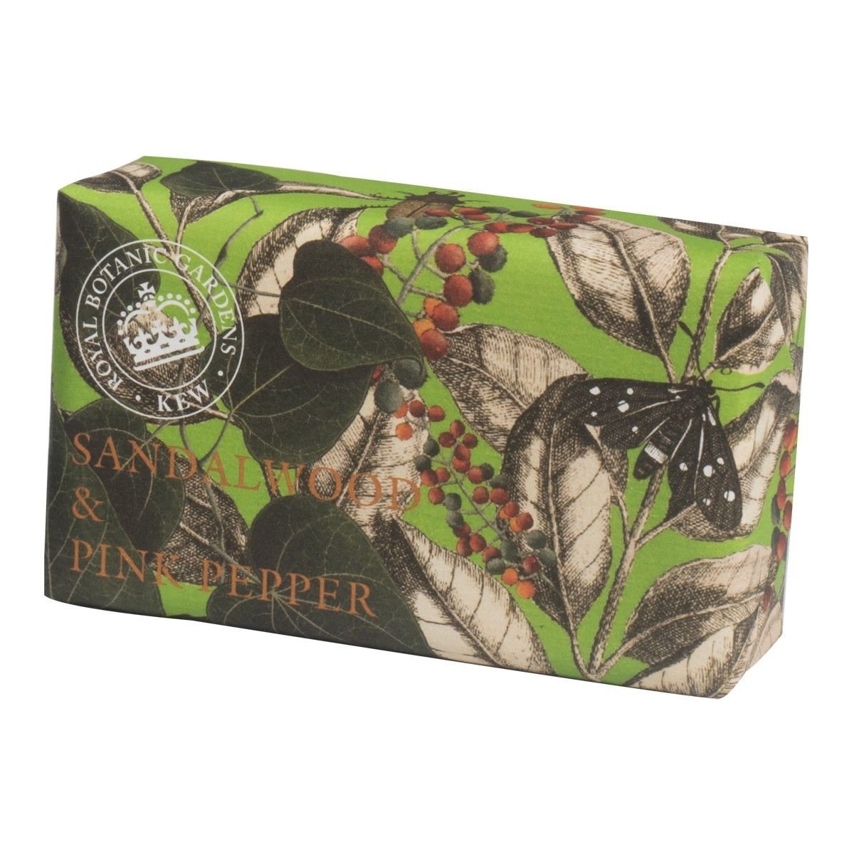 The English Soap Company Royal Botanical Gardens Kew Wrapped Soap Bar, Sandalwood and Pink Pepper Scent 240g Beauty & Personal Care The English Soap Company