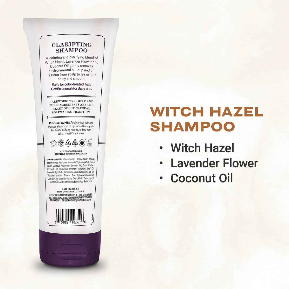 The Grandpa Soap Company Witch Hazel Shampoo Vegan & Cruelty Free | Witch Hazel, Lavender Flower & Coconut Oil | All Hair Types | 8 Fl. Oz. Tube Beauty & Personal Care The Grandpa Soap Company