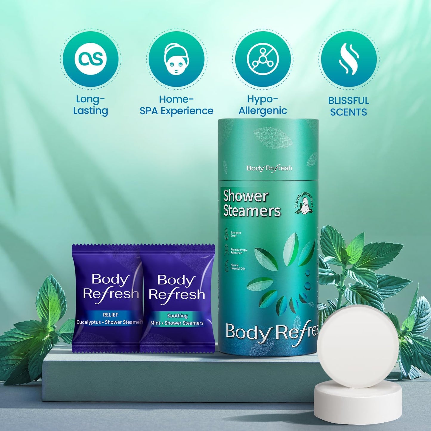 Shower Steamers Aromatherapy - 8 Pack Shower Bombs with Essential Oils, Eucalyptus for Shower? Eucalyptus Mint Shower Steamer for Women Men, Stress Beauty and Personal Care BodyRefresh