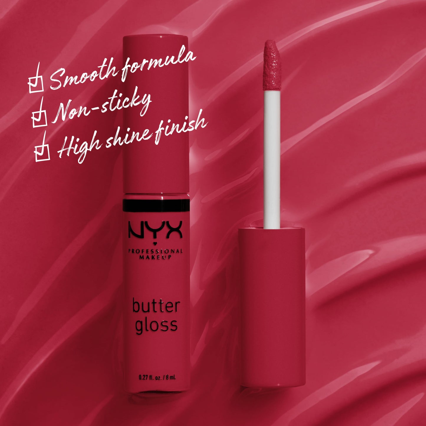 NYX PROFESSIONAL MAKEUP Butter Gloss, Non-Sticky Lip Gloss - Red Velvet (Deep Red) Beauty & Personal Care NYX PROFESSIONAL MAKEUP