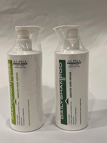 Daily keratin Shampoo & Conditioner hair repair Set by Alpha New York 500ml Beauty & Personal Care ALPHA NEW YORK