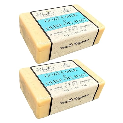 The Grecian Soap Company Clean Beauty Goat's Milk & Olive Oil Bar Soap in Vanilla Bergamot - Pack of 2 6oz All-Natural Scented Bars for Women & Men Beauty & Personal Care The Grecian Soap Company