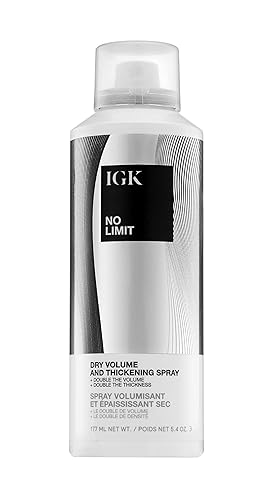 IGK NO LIMIT Dry Volume & Thickening Spray | Touchable + Fullness + Hold | Vegan + Cruelty Free| 5.4 Oz Beauty & Personal Care IGK