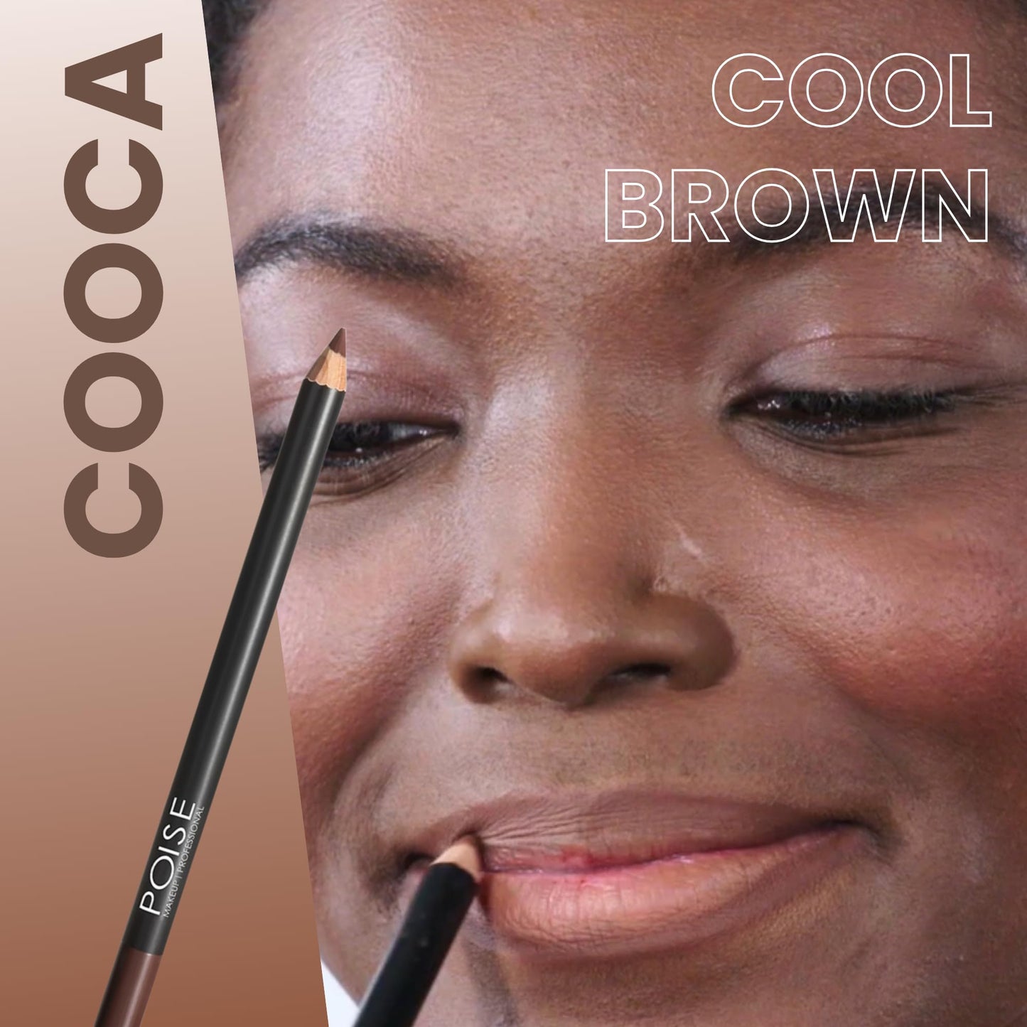 POISE Makeup Lip Liner Pencil | Long-lasting Water-resistant Lip Color Pencil, COCOA (cool brown) Beauty & Personal Care POISE INT'L BEVERLY HILLS