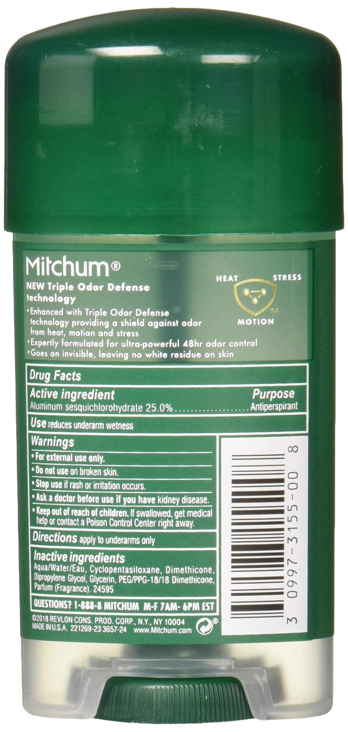 (Pack of 4) Mitchum Power Gel Anti-Perspirant Deodorant Unscented 2.25 ozPackaging may vary) Beauty and Personal Care Mitchum