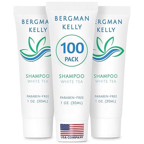BERGMAN KELLY - Travel Size Hotel Shampoo - 1 fl oz, 100 PK, White Tea - Delight Your Guests with Revitalizing & Refreshing Hair Cleanser for Guest Beauty & Personal Care BERGMAN KELLY
