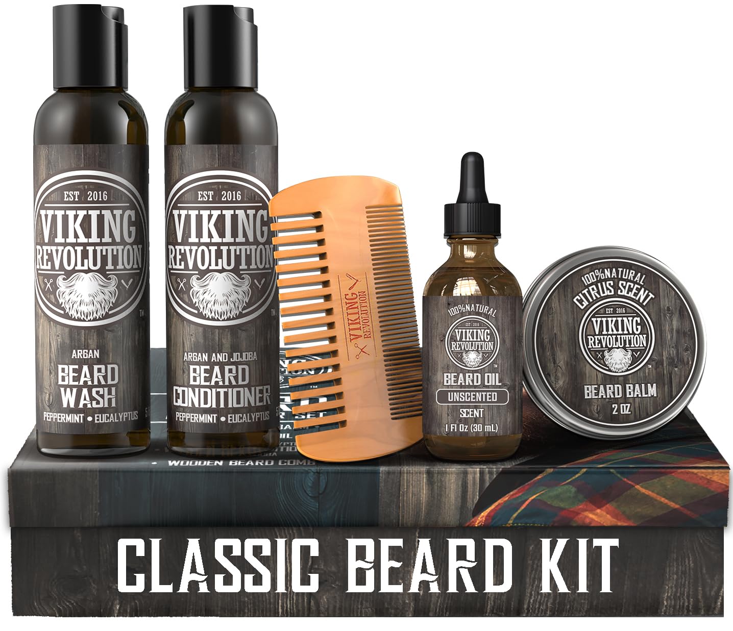 Viking Revolution Ultimate Conditioner for Men's Beard Grooming - Softens, Smoothes and Soothes Beard Itch- Contains Wash, Conditioner, Beard Oil Beauty & Personal Care Viking Revolution