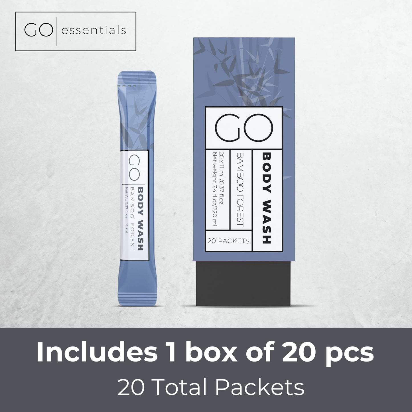 Go Essentials Travel Size Body Wash Packets - Single Use amenity for Women & Men. TSA Travel Size Toiletries Beauty & Personal Care Go Essentials