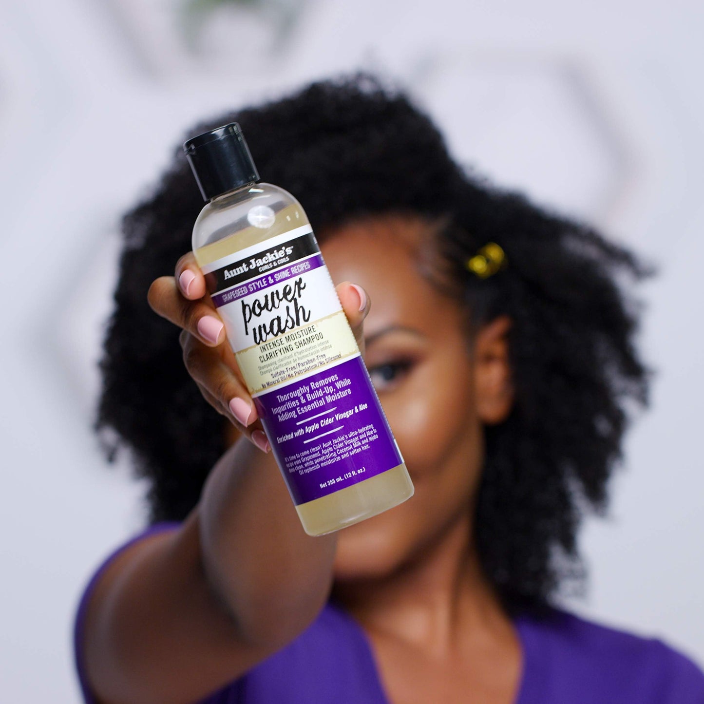 Aunt Jackie's Grapeseed Style and Shine Recipes Power Wash Intense Moisture Clarifying Hair Shampoo, 12oz. Beauty & Personal Care Aunt Jackie's