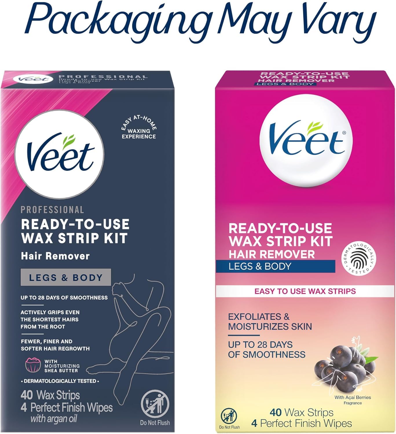 VEET Sugar Wax Strips For Women's Body Hair Removal, Bikini Hair Removal Kit, Pubic, Dermatologically Tested For Body & Intimate Areas, 40ct Wax Beauty and Personal Care Veet