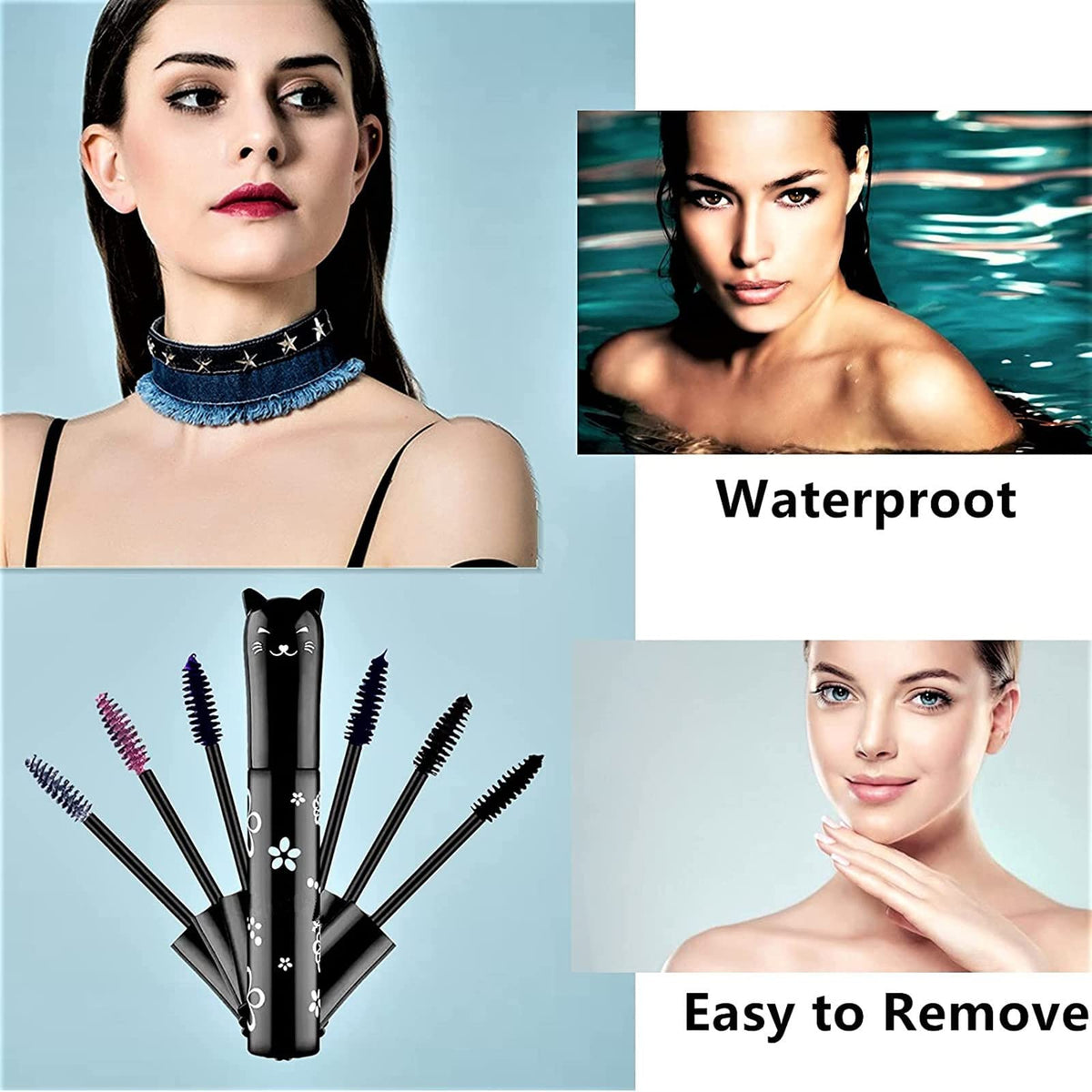 LGSZGDCN 6 Colors Cat eye mascara Eyes Makeup Color Mascara Waterproof Fast Dry Eyelashes Curling Lengthening Eye Lengthening, Lifting, Curling (white Beauty & Personal Care LGSZGDCN
