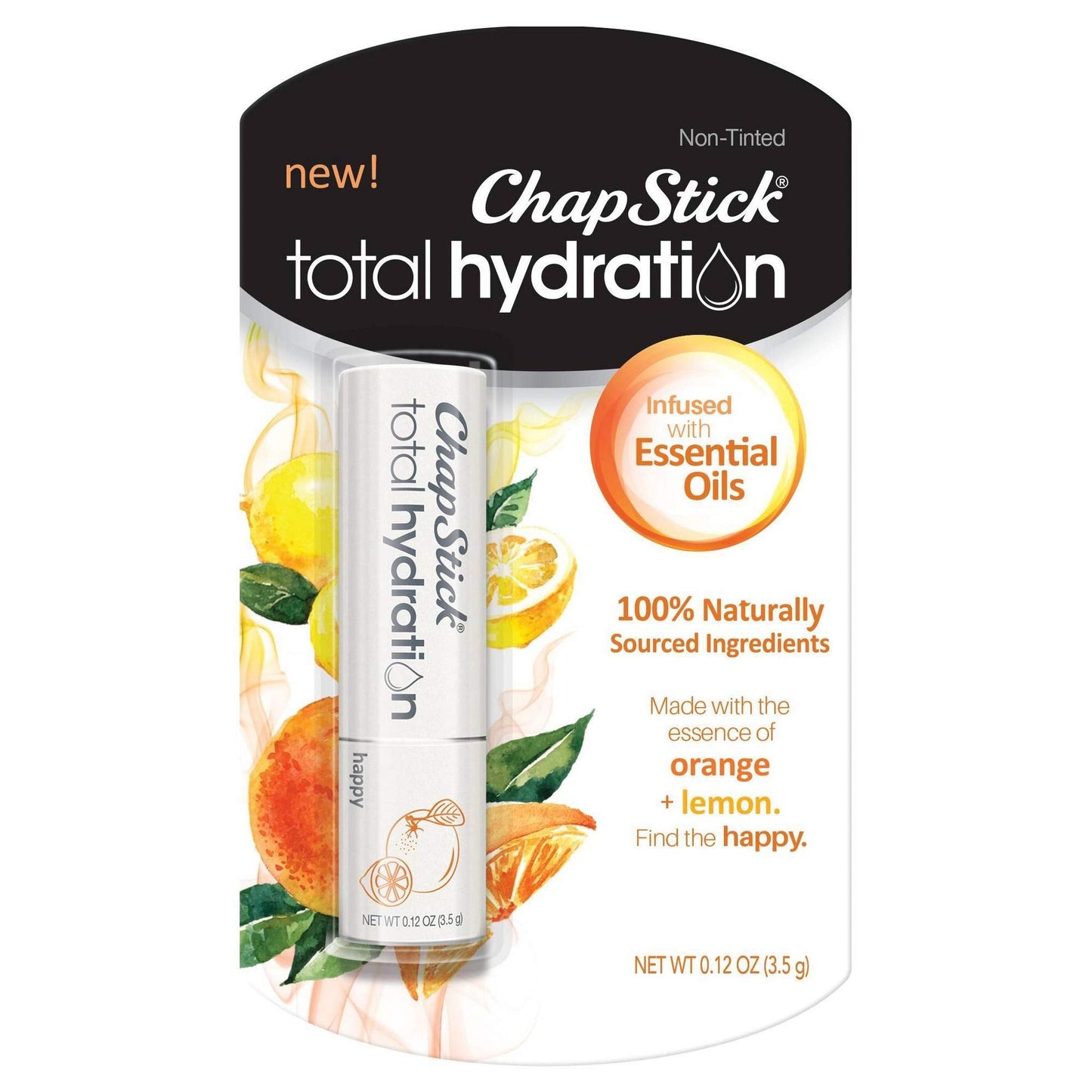 Chapstick Total Hydration Essential Oils Lip Balm - Happy - 0.12oz (Pack of 2) Beauty & Personal Care ChapStick