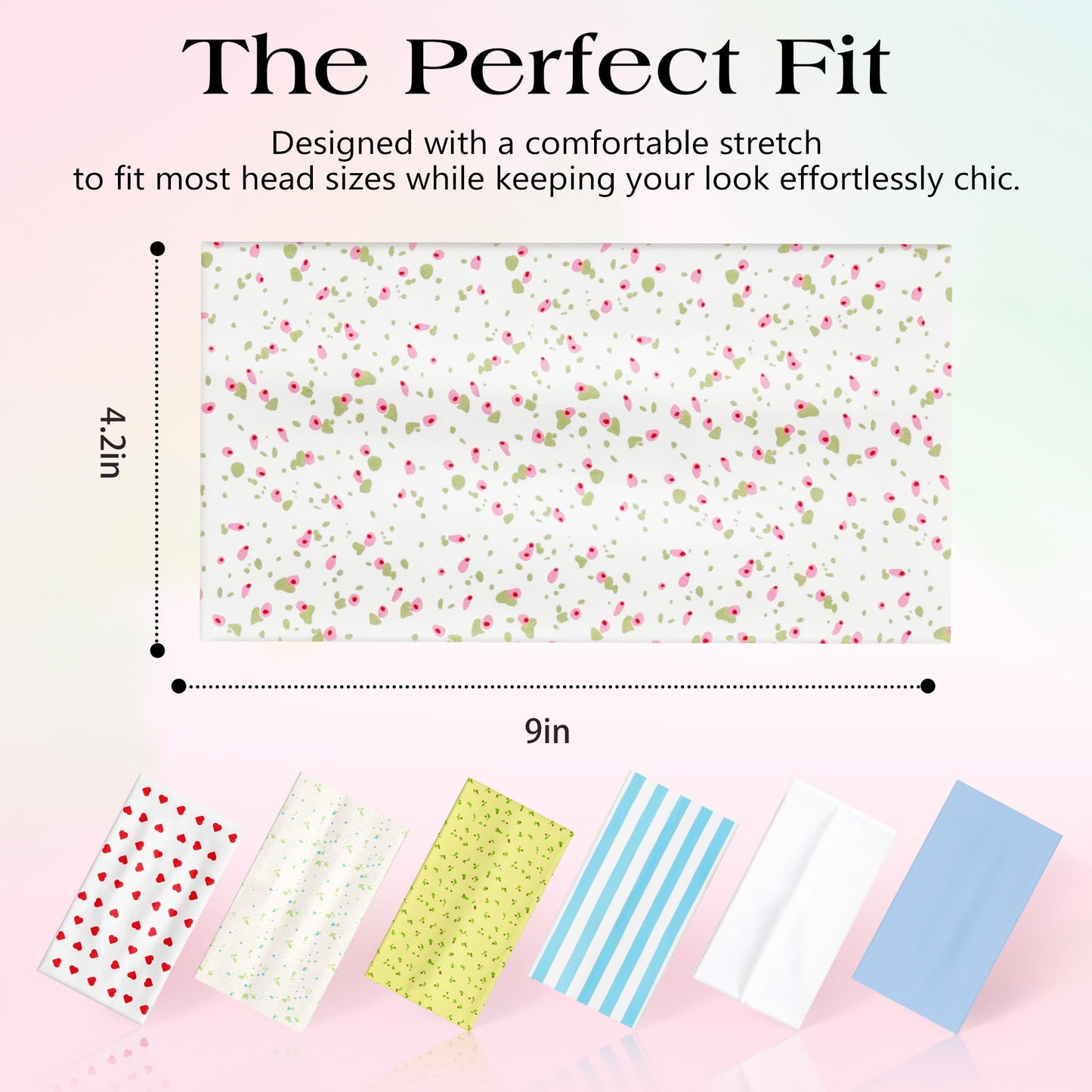 DiyJibb Fashion Headbands for Women, 7PCS Wide Cloth Hair Bands, Floral, Stripe & Heart Hair Accessories Beauty and Personal Care DiyJibb