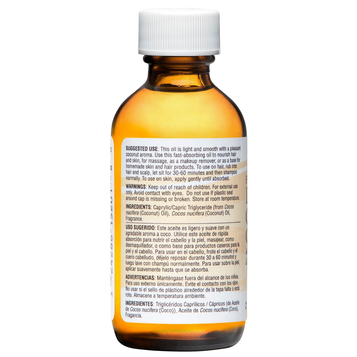 De La Cruz Fractionated Liquid Coconut Oil - Liquid Coconut Oil for Skin and Hair - Natural Moisturizer for Skin and Hair - 2 FL OZ Beauty & Personal Care De La Cruz