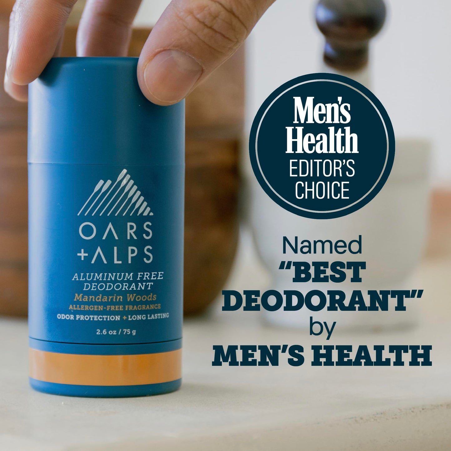 Oars + Alps Aluminum Free Deodorant for Men - Long Lasting Odor Protection, Clear & Free of White Residue, Anti-Chafing Smooth Glide, Dermatologist Beauty and Personal Care Oars + Alps