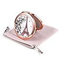 Dynippy Compact Mirror Rose Gold Makeup Mirror Folding Mini Pocket Mirror Portable Hand Mirror Double-Sided 2 x 1x Magnification for Woman Girls A-Red Beauty & Personal Care Dynippy
