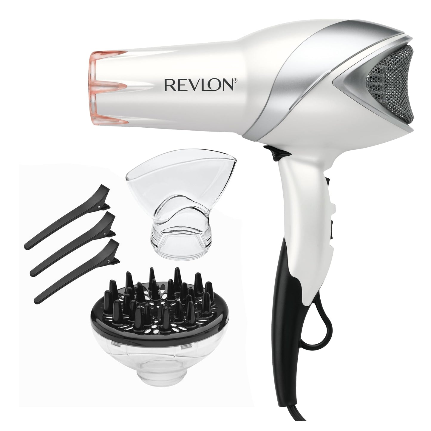 REVLON Infrared Hair Dryer with Diffuser & Concentrator - Ionic Ceramic Blow Dryer for Frizz Control, Shine, Soft Hair & Moisture Protection - 1875W Beauty & Personal Care REVLON