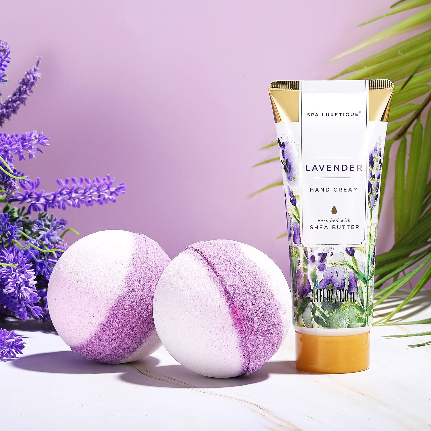 Spa Luxetique Spa Gift Baskets for Women 12 Pcs Lavender Spa Set with Body Lotions, Lavender Massage Oil, Birthday Christmas Gifts for Her Beauty and Personal Care spa luxetique