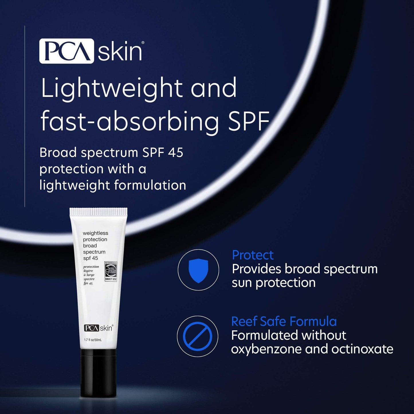 PCA SKIN Weightless Protection Broad Spectrum SPF 45 - Oil-Free Hydrating Face Sunscreen with 8.4% Zinc Oxide for Acne-Prone Skin & All Skin Types Beauty & Personal Care PCA SKIN