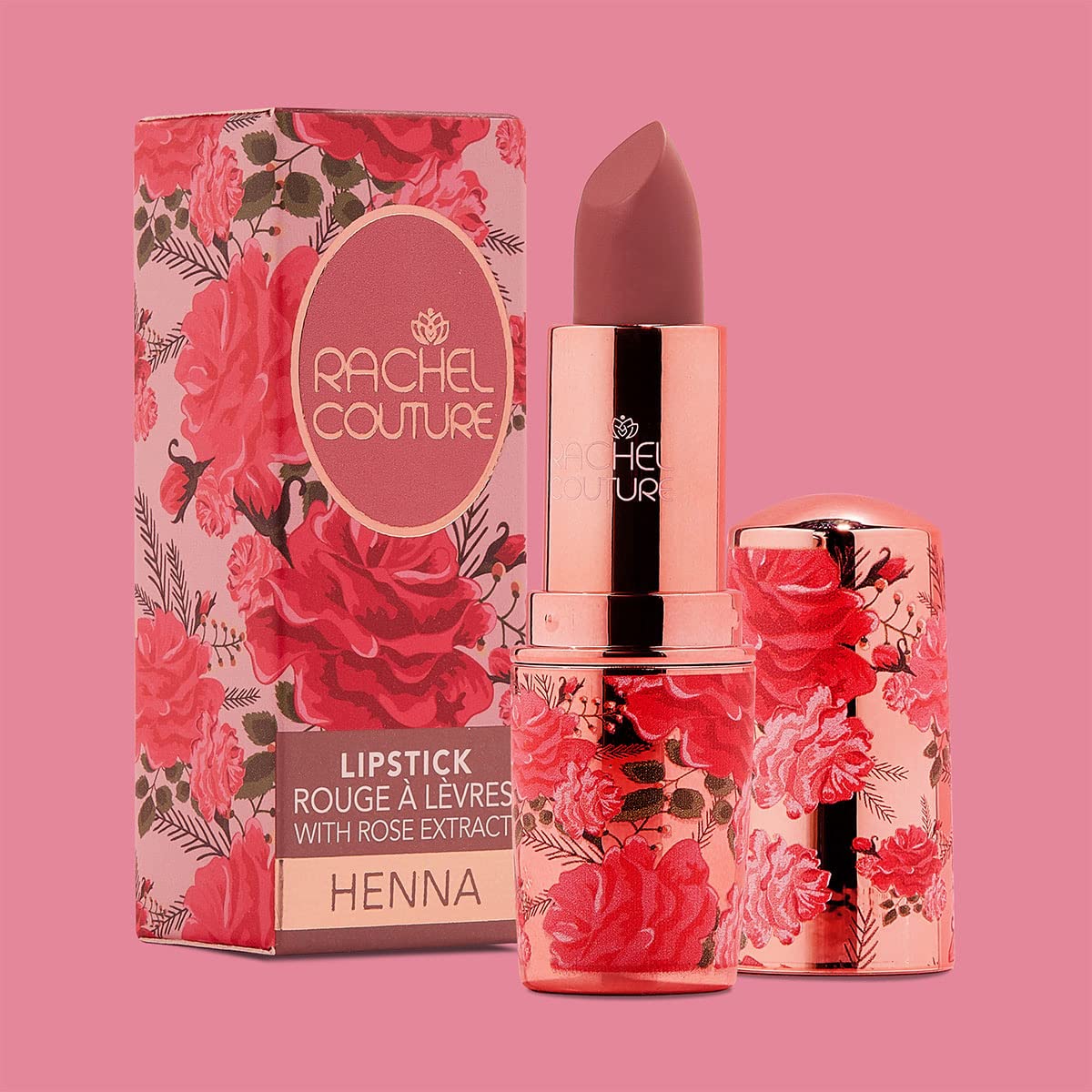 Rachel Couture Matte Lipstick with High Impact Color | Vegan & Cruelty Free | Infused with Rose Extract - 0.12 Oz - Henna Beauty & Personal Care Rachel Couture