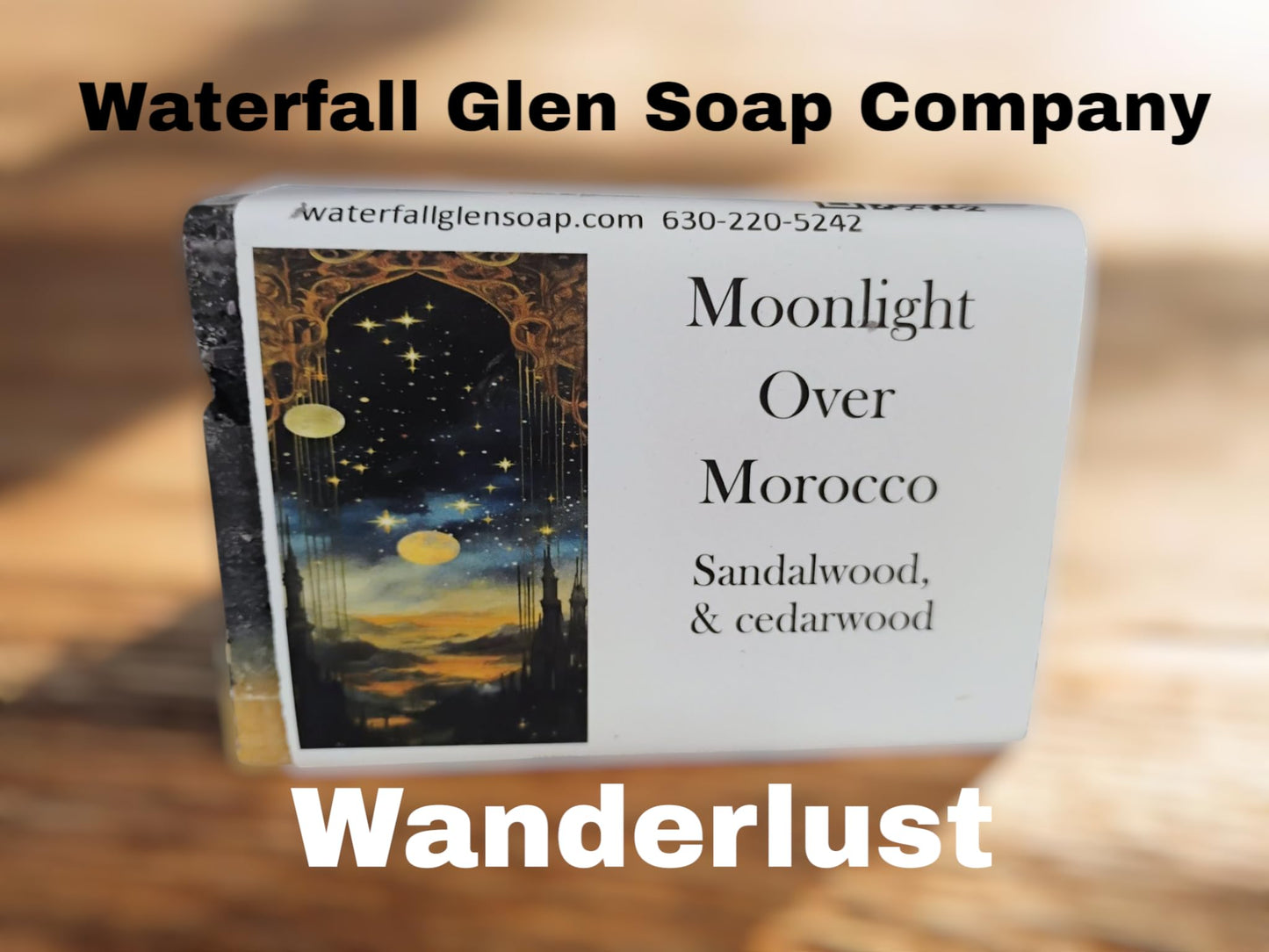 WFG WATERFALL GLEN SOAP COMPANY, LLC, Moonlight over Morocco bath soap, spiced wood aroma, vegan soap Beauty & Personal Care WFG WATERFALL GLEN SOAP COMPANY, LLC. SHARE THE GOODNESS