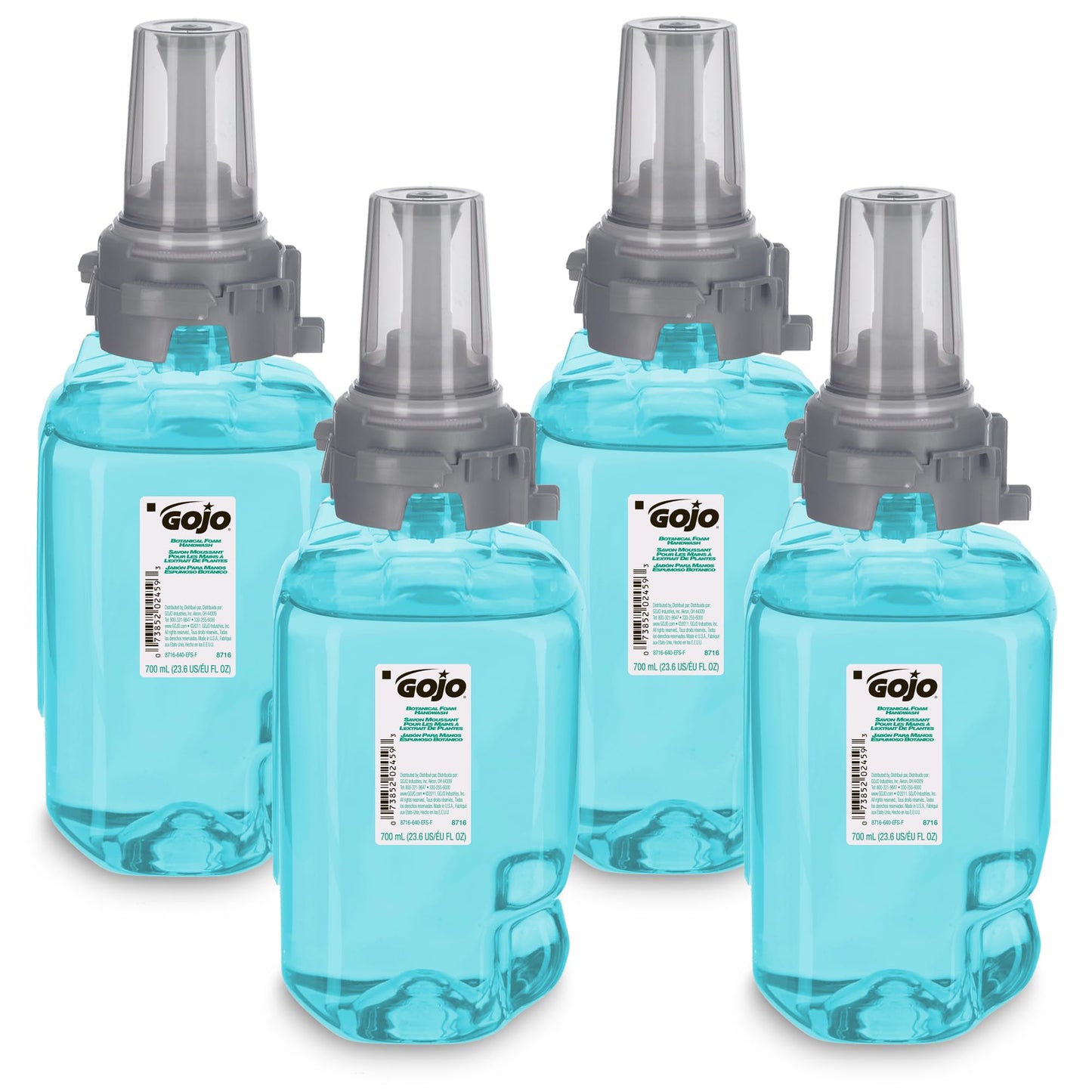 GOJO Botanical Foam Handwash Botanical Fragrance, 700 mL Hand Soap Refill ADX-7 Push-Style Dispenser (Pack of 4) - 8716-04 Beauty & Personal Care GOJO