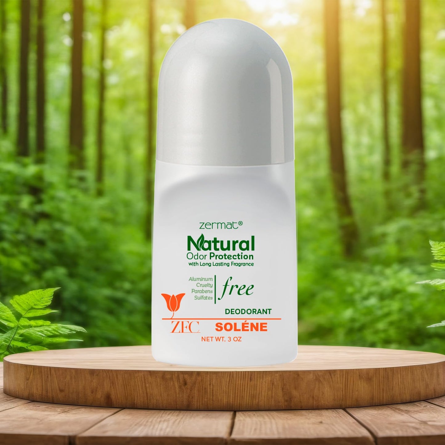 Zermat Vivaze Soléne, Natural Roll-On Deodorant, 3 Oz. Beauty and Personal Care Zermat