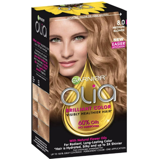 Garnier Olia Ammonia Free Hair Color [8.0] Medium Blonde 1 Each (Pack of 2) Beauty & Personal Care Garnier