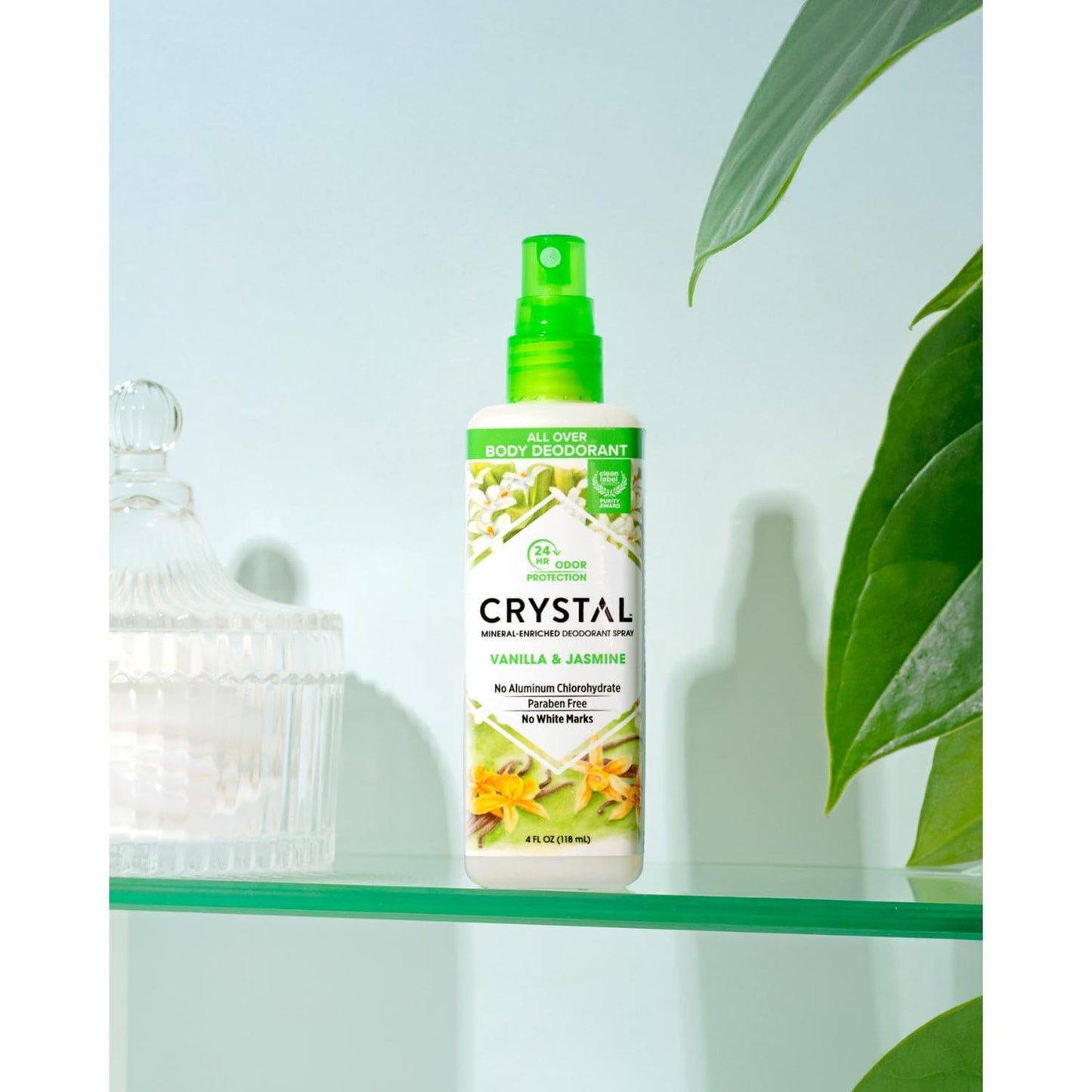 CRYSTAL Deodorant Mineral Deodorant Spray, Vanilla Jasmine, 4.0 oz, White (41991) Beauty and Personal Care Crystal Essence