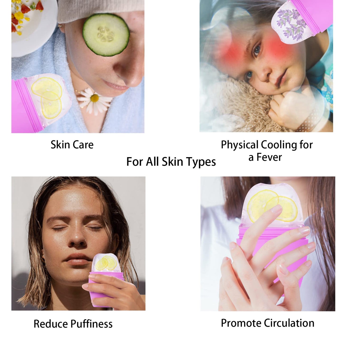 Evmliy Ice Face Roller, Silicone Ice Roller for Face to Tighten and Lift Skin, Face & Eye Puffiness Relief, Reusable Facial Ice Mold for Neck Beauty & Personal Care Evmliy