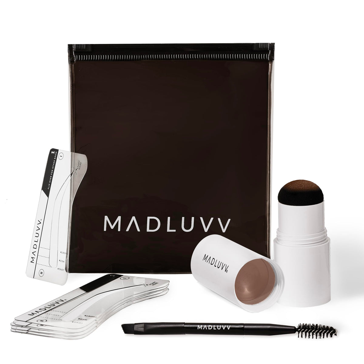 MADLUVV Brow Stamp Kit with Brow Stencils - Easy Eyebrow Shaper for Natural-Looking Brows - Popular Eyebrow Stencil Kit Used by Professionals - 9 Beauty & Personal Care MADLUVV