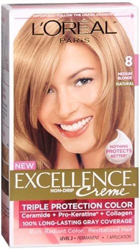 L’Oreal ParisExc H/C Med Bld #8 R Size 1ct Excellence Creme Hair Color Medium Blonde #8 Beauty & Personal Care L'Oreal Paris
