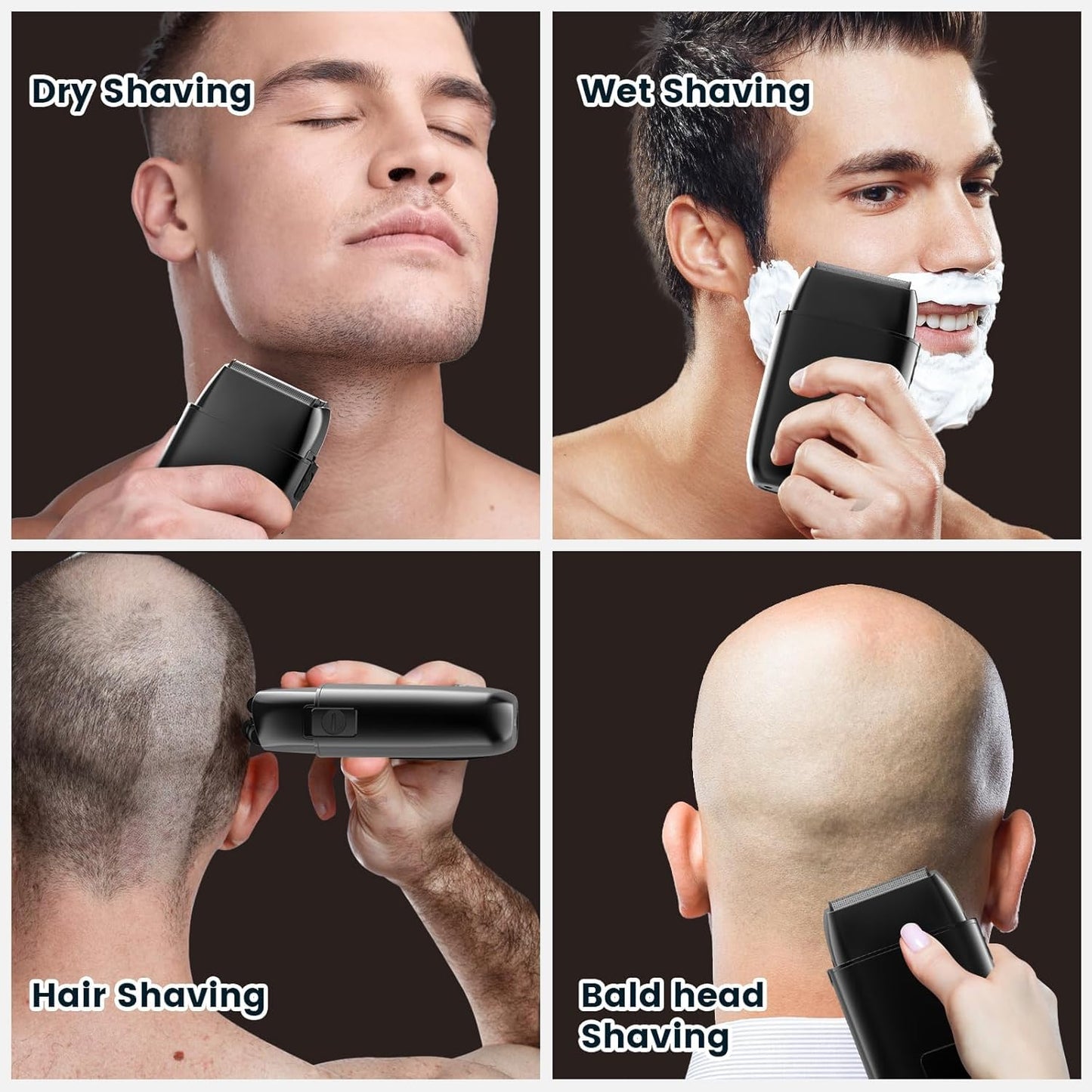 Electric Razor for Men, Electric Foil Shavers with 3 Blade Heads, LED Display&USB-C Fast Charge 90-Minute runtime & IPX7 Waterproof, Wet/Dry Trimmer Beauty and Personal Care colorelvesing