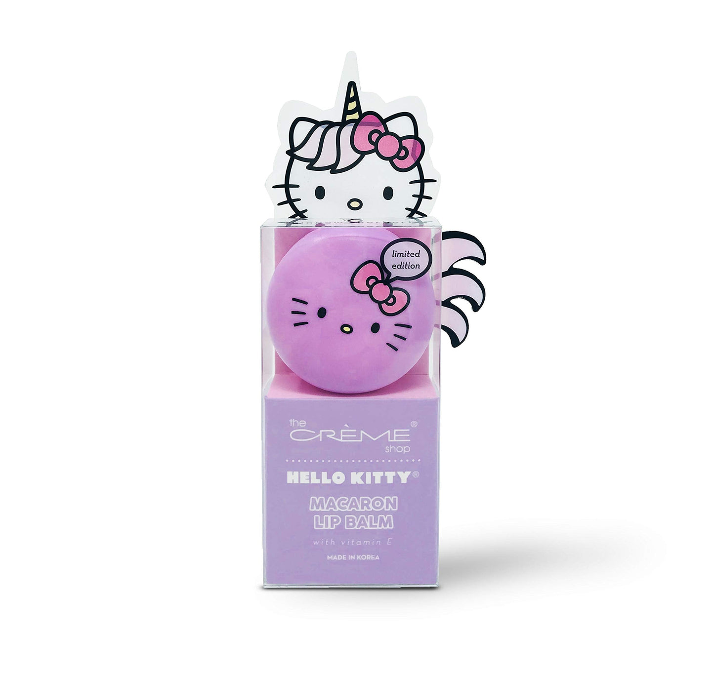 The Crème Shop x Sanrio Hello Kitty Macaron Lip Balm (Hello Kitty Unicorn Rainbow Sherbert) Korean Cute Scented Pocket Portable Soothing Advanced Beauty and Personal Care The Crème Shop