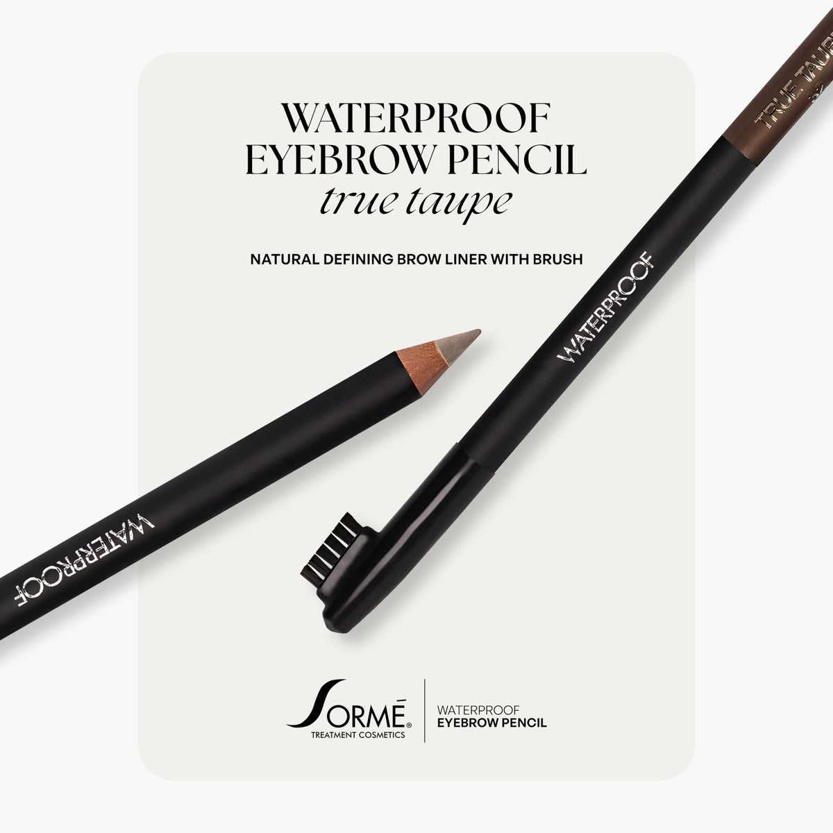 Sorme Cosmetics Waterproof Eyebrow Pencil (True Taupe) | Natural Defining Brow Liner with Brush | Smudge-Proof & Waterproof Eyebrow Makeup | Beauty & Personal Care SORMÉ