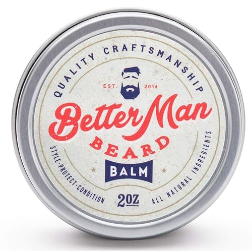 BETTER MAN BEARD Balm - 2 oz All-Natural Moisturizing Beard Balm with Therapeutic Grade Essential Oils & 100% Natural Formula - Balm-01 Beauty & Personal Care BETTER MAN BEARD EST. 2014
