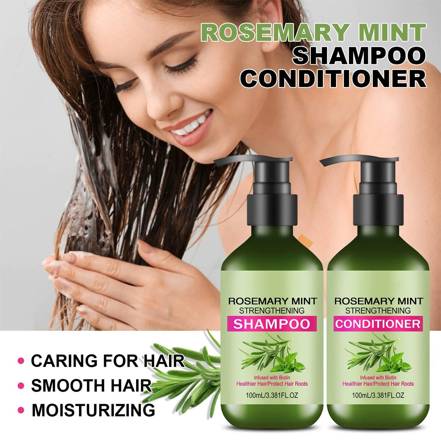 Rosemary Hair Care Shampoo & Conditioner Set, Hair Care Set for All Hair Types, Gentle Cleansing,Moisture Repair,Frizz Control,Shine Boost,Volume Beauty & Personal Care TUOSHITONG