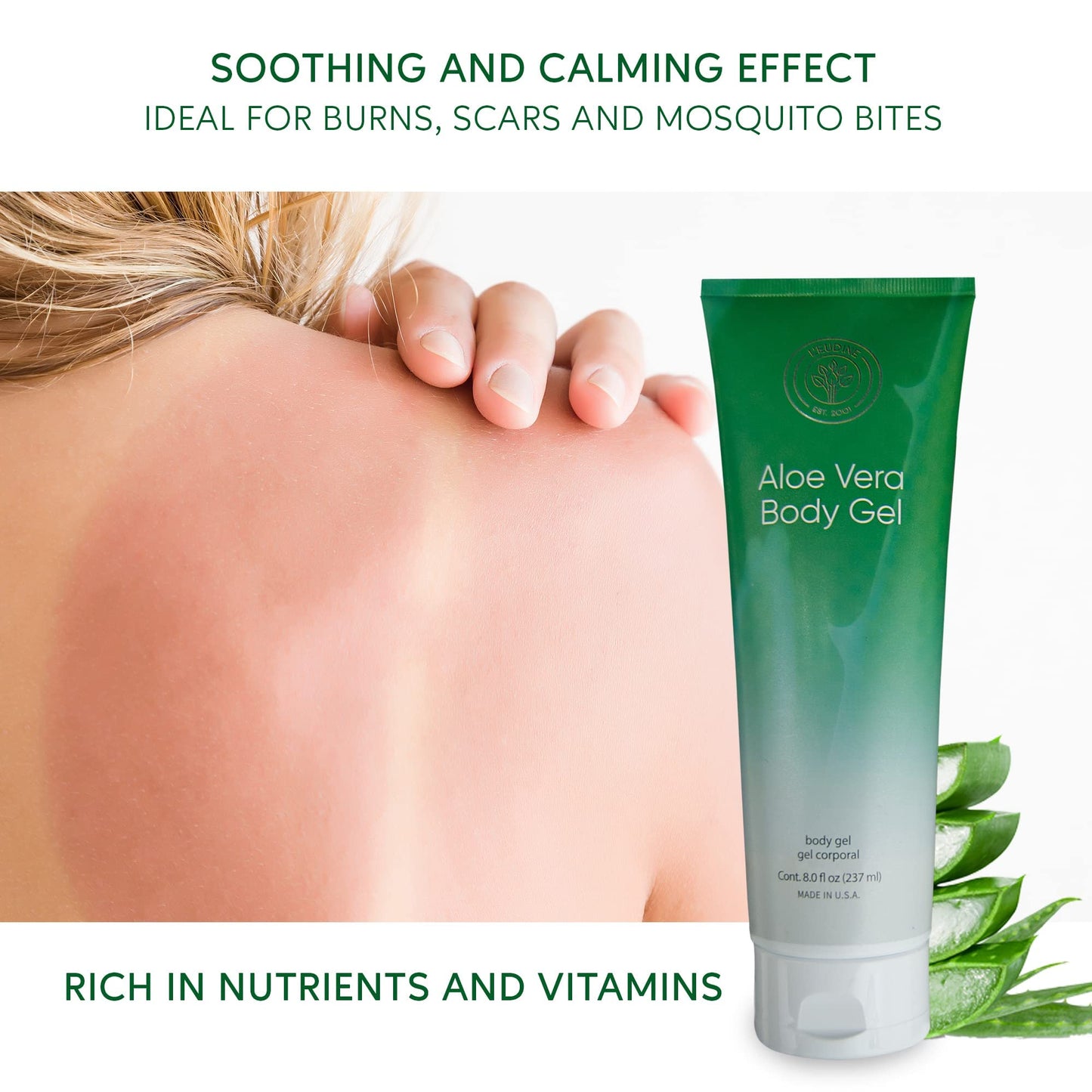 L’EUDINE Aloe Vera Gel - Pack of 3 - 8Fl Oz Aloe Vera Lotion - Premium Aloe Vera for Hair, Face and Body - Rich in Nutrients and Vitamins - Ideal Beauty & Personal Care L'eudine