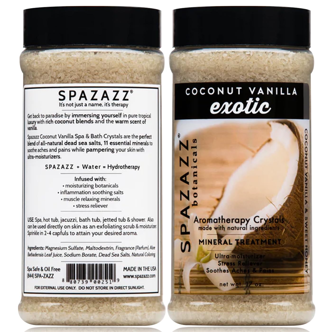 Spazazz Coconut Vanilla Exotic Crystals (17 oz) (2 Pack) Beauty and Personal Care Spazazz