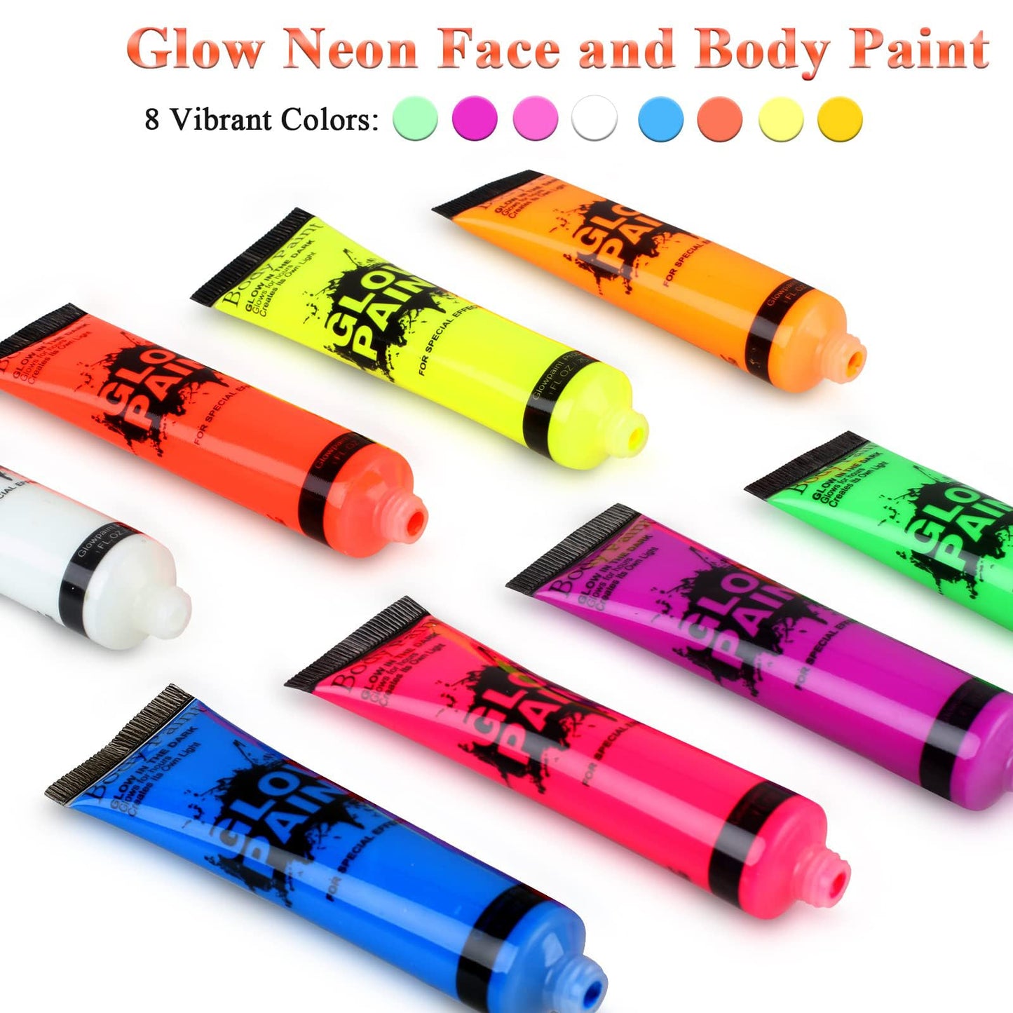 Lookmee Blacklight Neon Face and Body Paint , 0.84oz Set of 8 Tubes , Blacklight Neon Fluorescent Beauty & Personal Care Lookmee