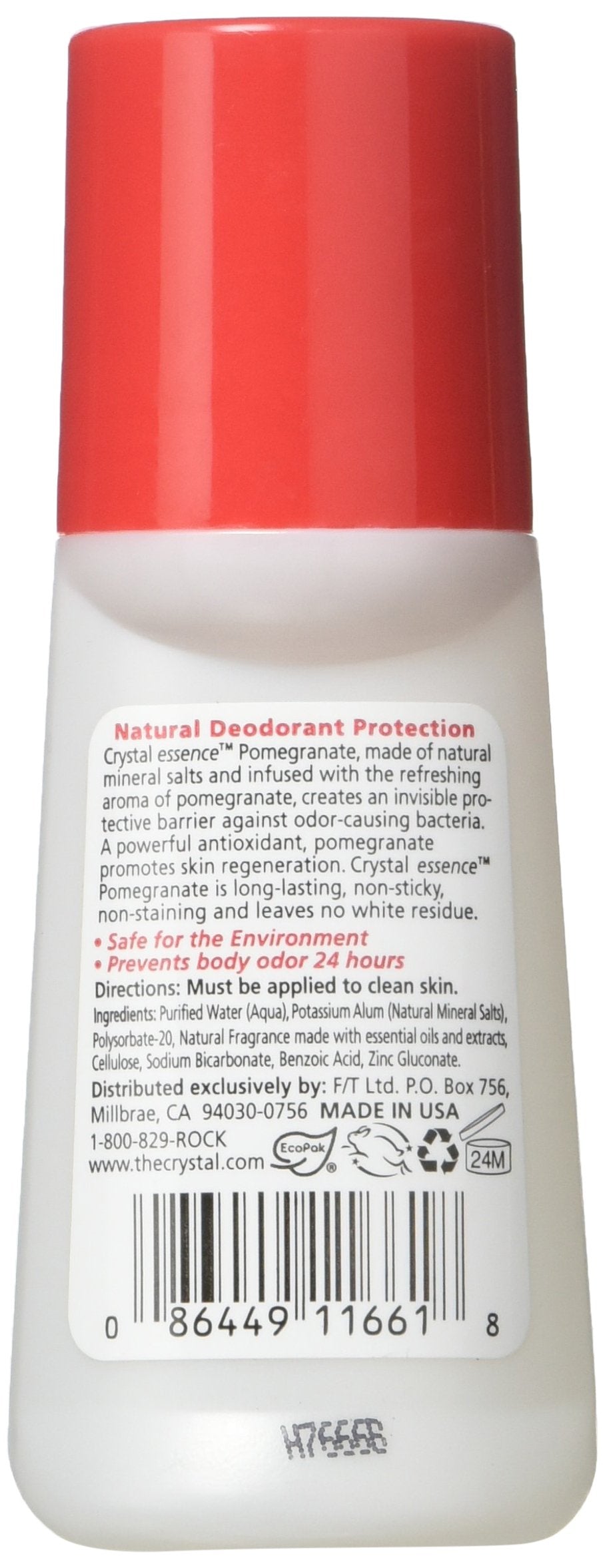 Crystal Deodorant Essence Roll-On 2.25 Ounce Pomegranate (66ml) (2 Pack) Beauty and Personal Care Crystal Essence