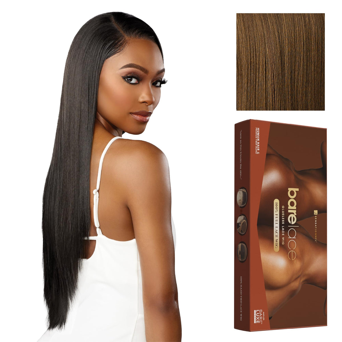 Sensationnel Bare Lace FullLaceWig-Unit 1, MOCHABROWN