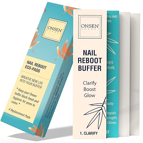 Onsen Secret Nail Buffer Block Replacement Pads - 3 Way Buffing Block Smooth Shine Natural Nail Buffing w/ 3 Sides Coarse, Soft, Silky, Buffer Beauty & Personal Care Onsen Secret