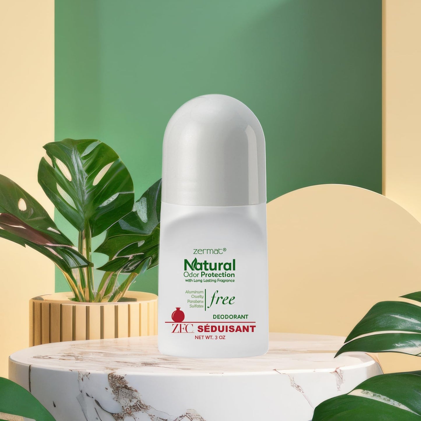 Zermat Senzuel Seduisant, Natural Roll-On Deodorant, 3 Oz. Beauty and Personal Care Zermat