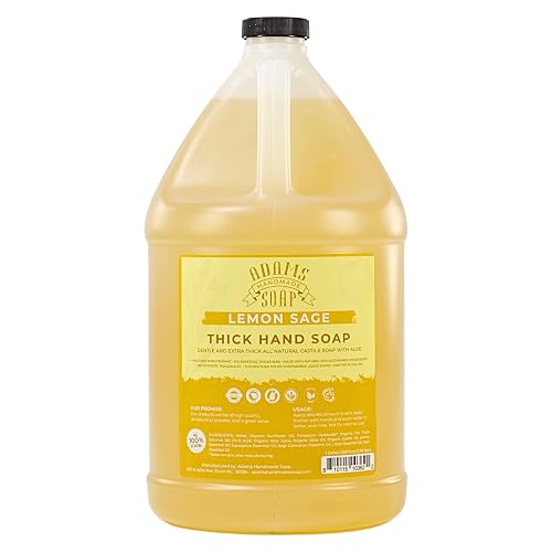 Adams Handmade Soap Thick Organic Castile Liquid Hand Soap 1 Gallon Refill - Lemon Sage Beauty & Personal Care Adams Handmade Soap