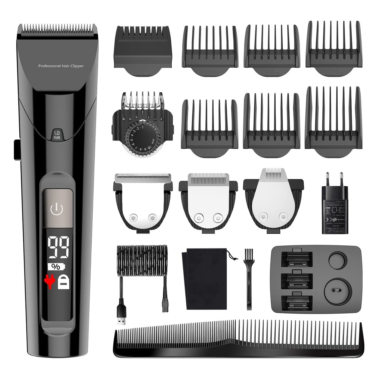 RASRGTRQ Barber Scissors Hair Clippers for Men, Cordless Men Hair Trimmer Professional Beard Electric Hair Clipper Rechargeable Hair Cutter Machine Beauty and Personal Care RASRGTRQ