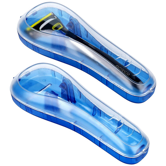 Linkidea 2 Pcs Portable Travel Razor Holder, Protective Razor Case Compatible with Fusion 5 ProGlide, Sensor 3, SkinGuard, Pace 6 Pro (Blue) Beauty and Personal Care Linkidea