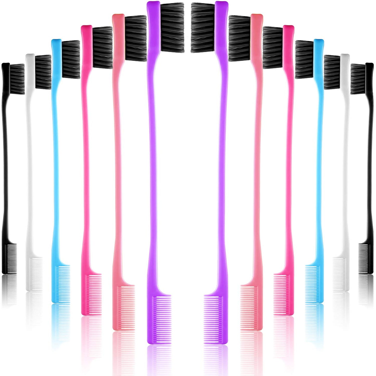 Yaomiao 12 Pieces Hair Edge Brushes Double Sided Edge Hair Comb Natural Styling Eyebrow Combs, Smooth Grooming for Women, 6 Random Colors Beauty & Personal Care Yaomiao