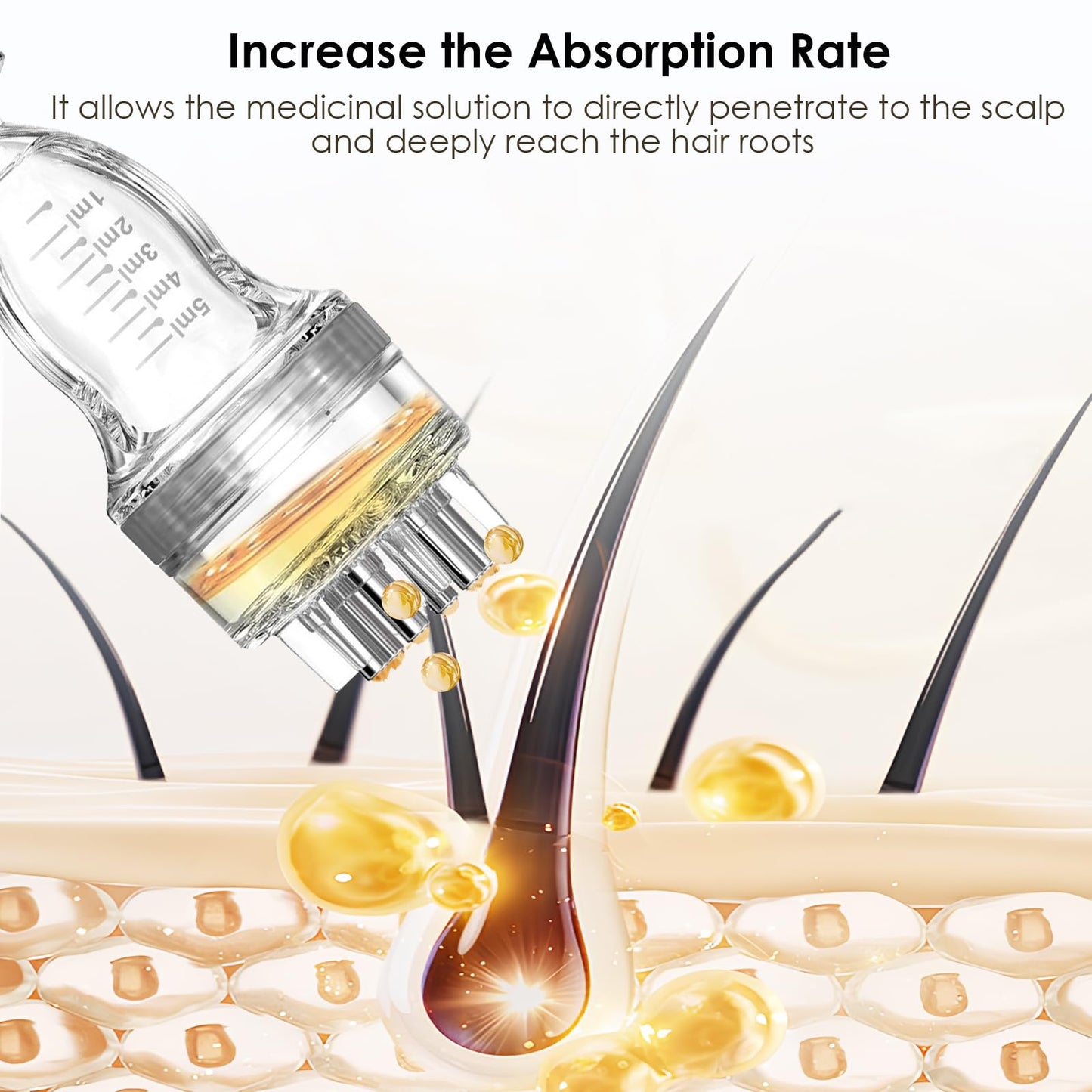 Minoxidil Applicator，Hair Oil Applicator，Scalp Serum Comb，Apply The Liquid Directly To The Scalp，Auxiliary Hair Growth Tool，Deeply Nourish Roots (4 Beauty and Personal Care DAPENG